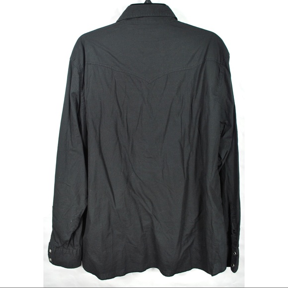 Red Snap Burnout Crew Black Pearl Snap Shirt - Picture 2 of 6